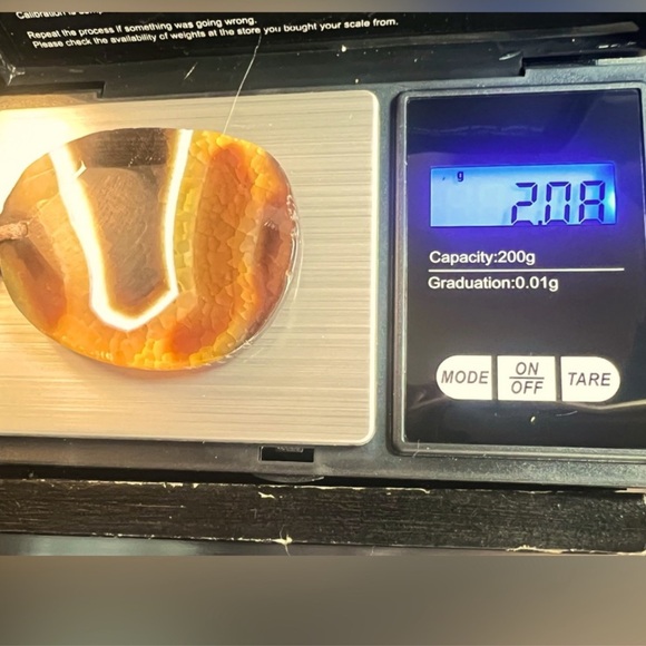 African Leather Brown Agate Stone Pendant Necklace - Picture 11 of 11